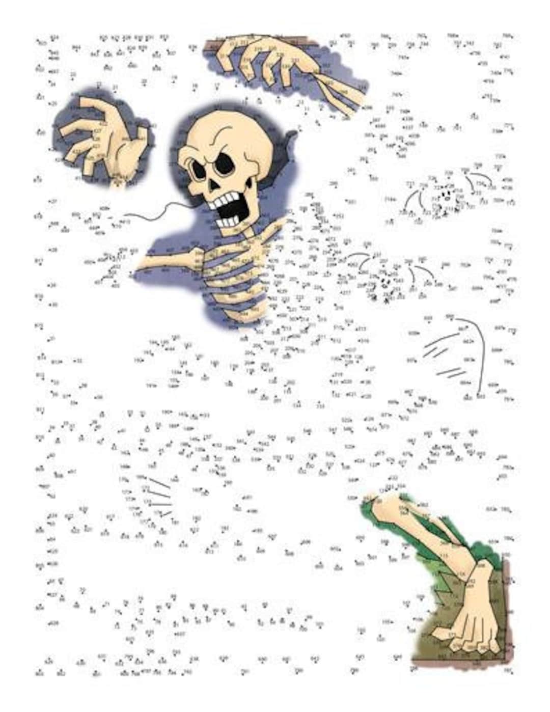 Skeleton Dot-to-dot / Connect the Dots PDF - 852 Dots - Etsy