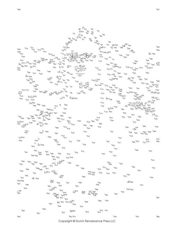 Mona Lisa Extreme Dot To Dot Connect The Dots Etsy