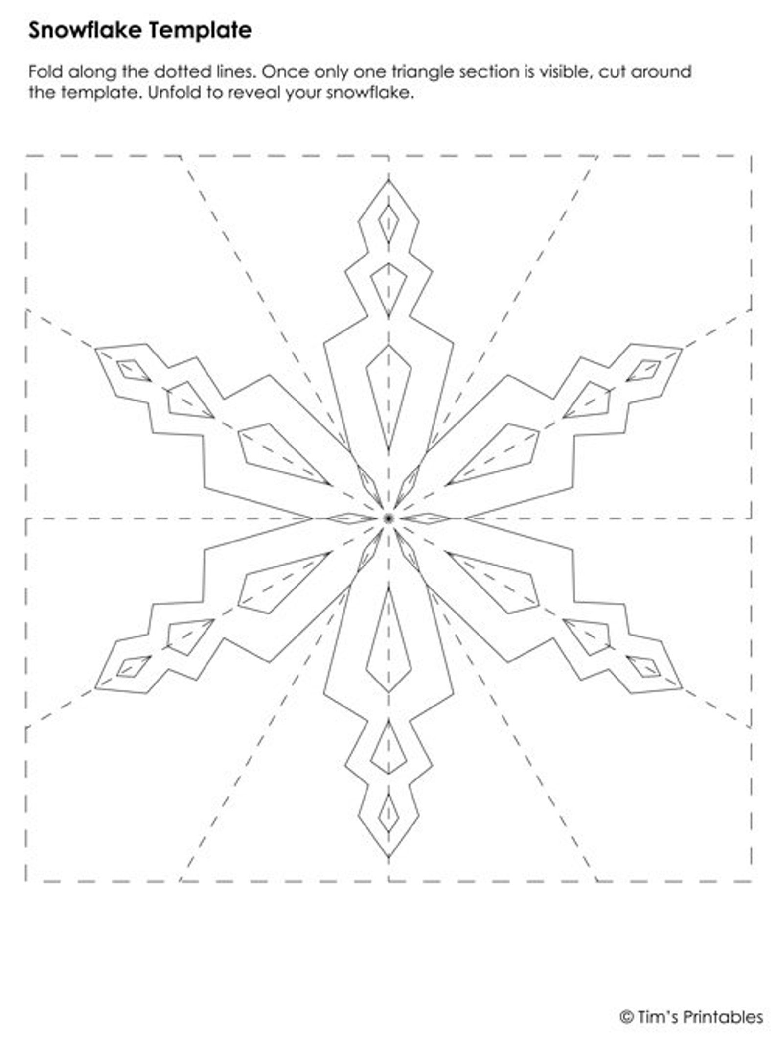 Snowflake Templates & Blank Snowflake Template 9 Printables - Etsy
