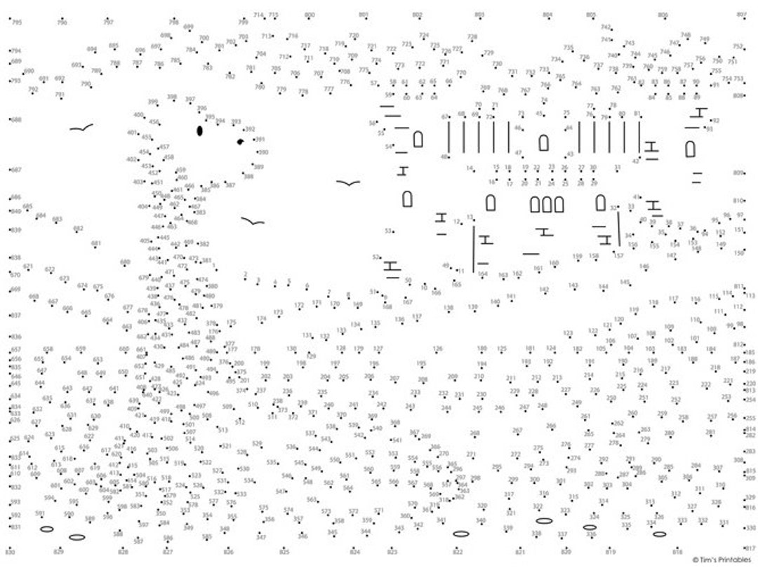 Loch Ness Monster Dot-to-dot / Connect the Dots - 840 Dots