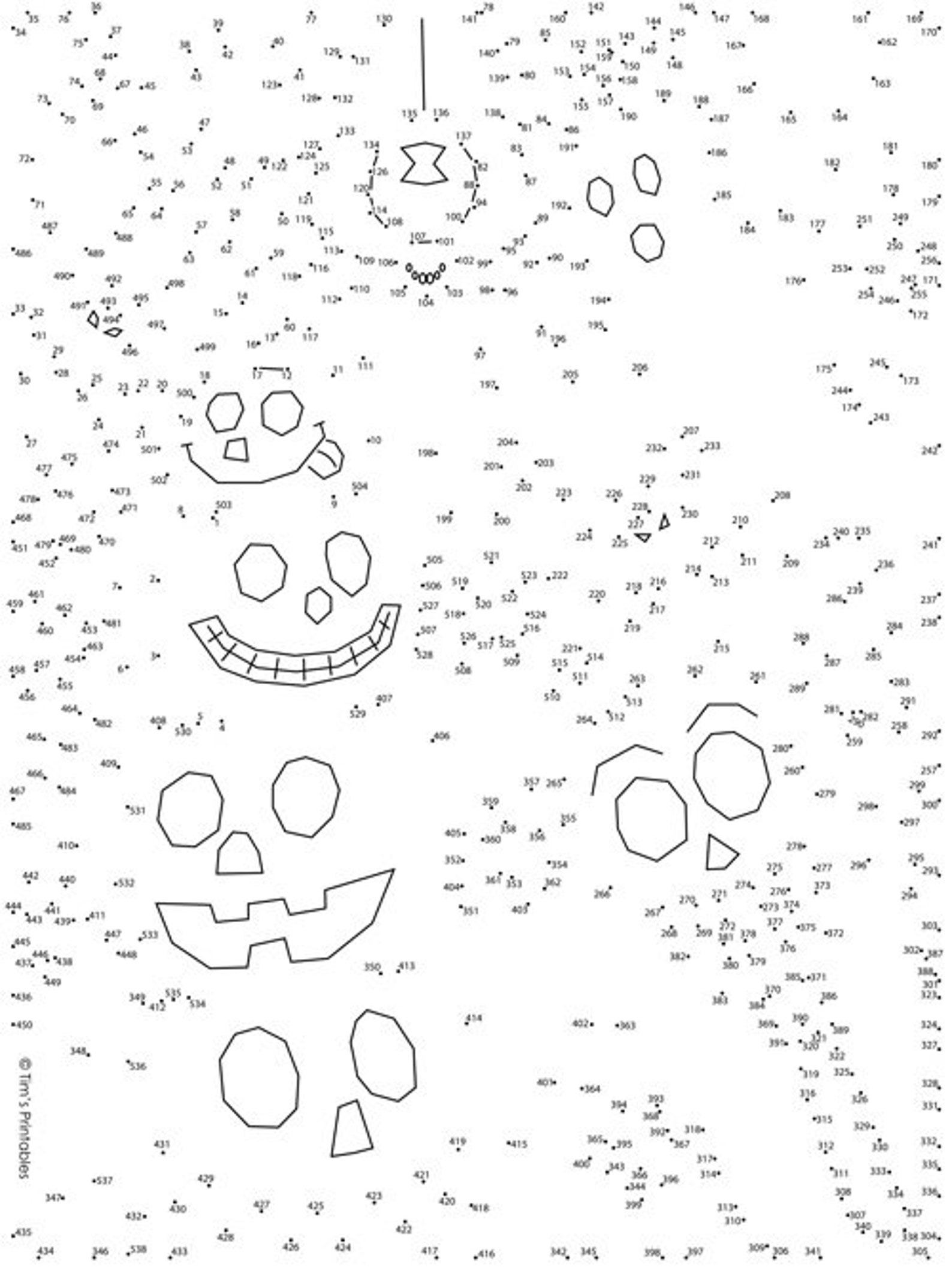 Halloween Dot-to-dot / Connect the Dots PDF 538 Dots - Etsy