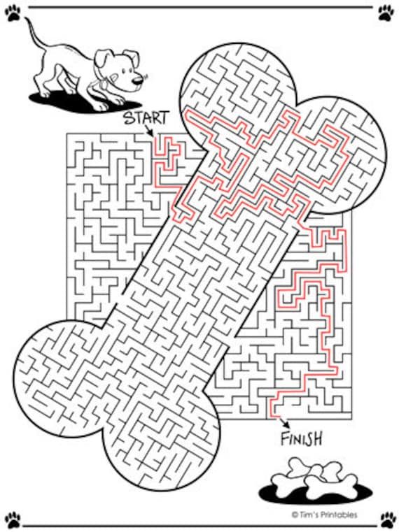 Dog Maze Printable -  Finland