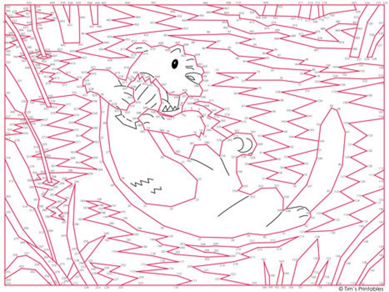 Otter Extreme Difficulty Dot-to-dot / Connect the Dots PDF - 651 Dots ...
