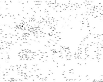May include: A black and white connect the dots puzzle with numbers 1 through 500. The puzzle is designed to create a picture of a dragon.