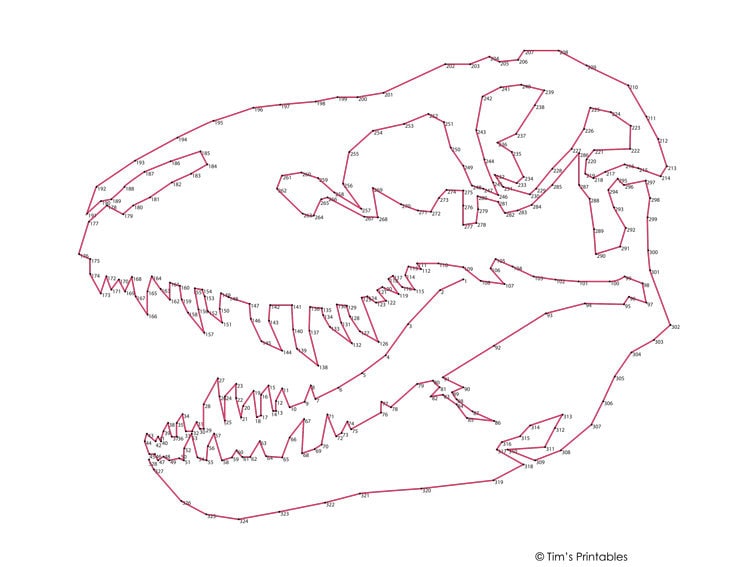 Dinosaur Dot-to-dot / Connect the Dots PDF - Etsy