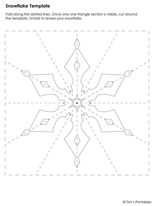Snowflake Templates & Blank Snowflake Template - 9 Printables Total - Etsy