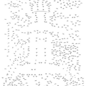 Puede incluir: Un rompecabezas de unir puntos en blanco y negro con una imagen de un gato. El rompecabezas tiene 673 puntos e incluye el texto "Tim's Printables".