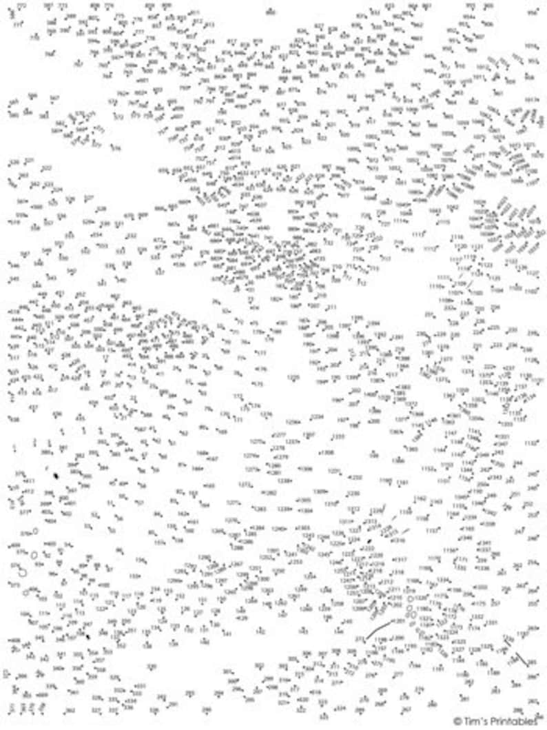 Volcano Extreme Difficulty Dottodot / Connect the Dots PDF 1400 Dots