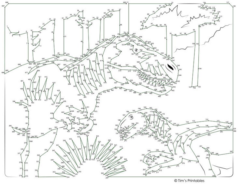 Dinosaur Dot-to-dot / Connect the Dots PDF - Etsy