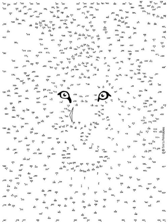 Fox Dot-to-dot / Connect the Dots PDF - 690 Dots - Etsy