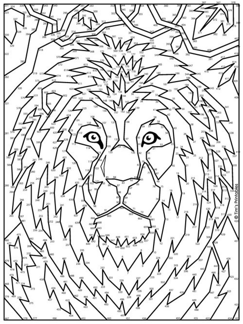 Lion Dot-to-dot / Connect the Dots #2 PDF - Etsy