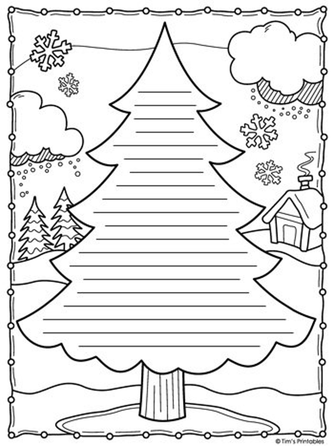 Christmas Tree Writing Paper Templates - Etsy