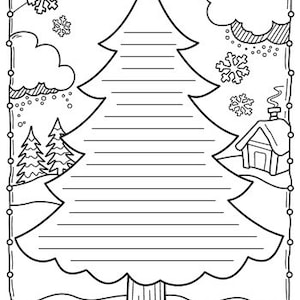 Christmas Tree Writing Paper Templates