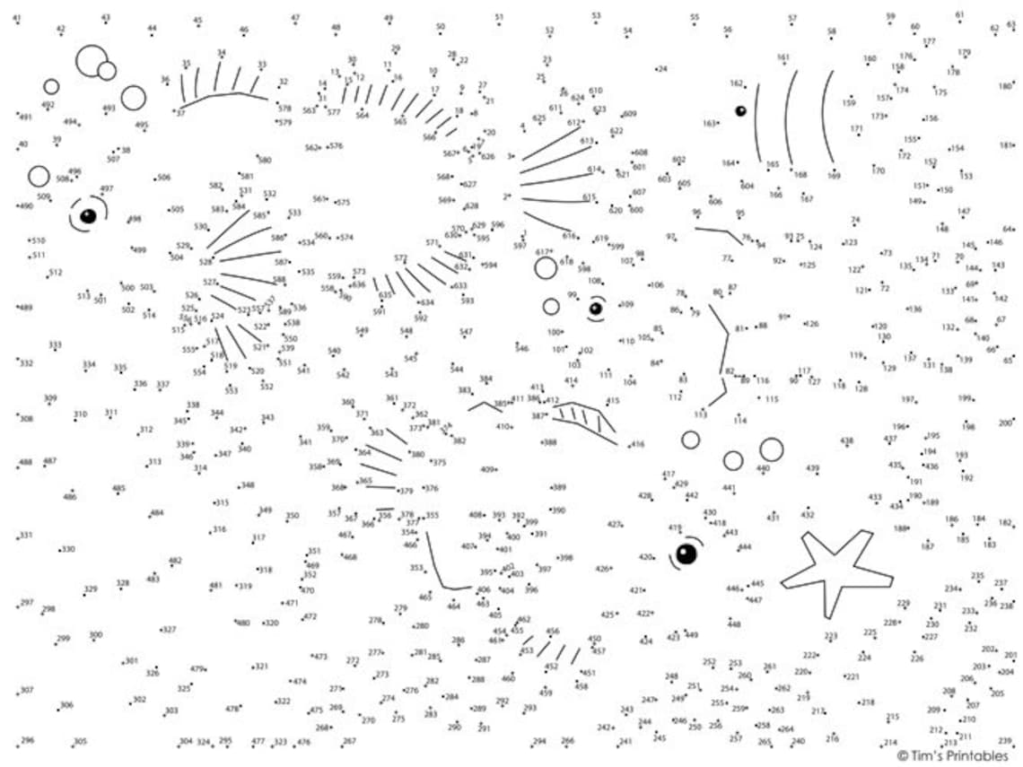 Clownfish Dot-to-dot / Connect the Dots PDF - 636 Dots - Etsy