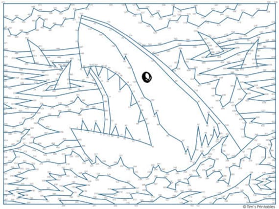 Great White Shark Extreme Difficulty Dot-to-dot / Connect Great White Shark Extreme Difficulty Dot-to-dot / Connect
