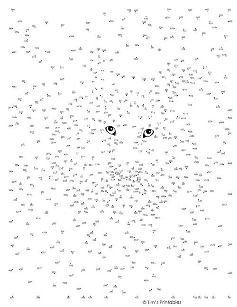 Wolf Dot-to-dot / Connect the Dots PDF - 632 Dots - Etsy