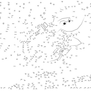 Space Shark Dot-to-Dot / Connect the Dots PDF - 461 Dots
