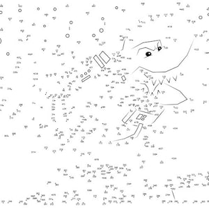 Space Shark Dot-to-Dot / Connect the Dots PDF 461 Dots image 1