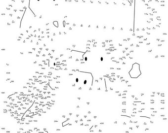 Farm Animal Dot-to-Dot / Connect the Dots PDF - 553 Dots
