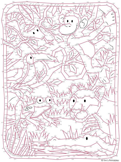 ABC 123 Dot-to-Dot Coloring Pad - Wild Animals — Nature's Workshop