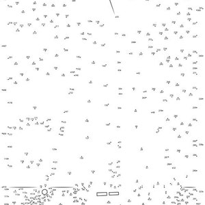 May include: A black and white connect the dots puzzle featuring a bird with its wings spread. The puzzle has 334 numbered dots to connect.