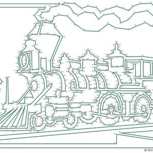 Locomotive Train Dot-to-dot / Connect the Dots PDF - 778 Dots - Etsy