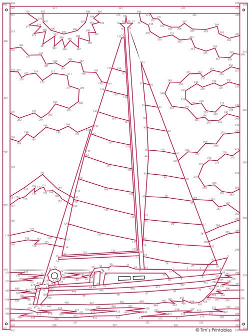 Sailboat Dot-to-dot / Connect the Dots PDF - 476 Dots - Etsy