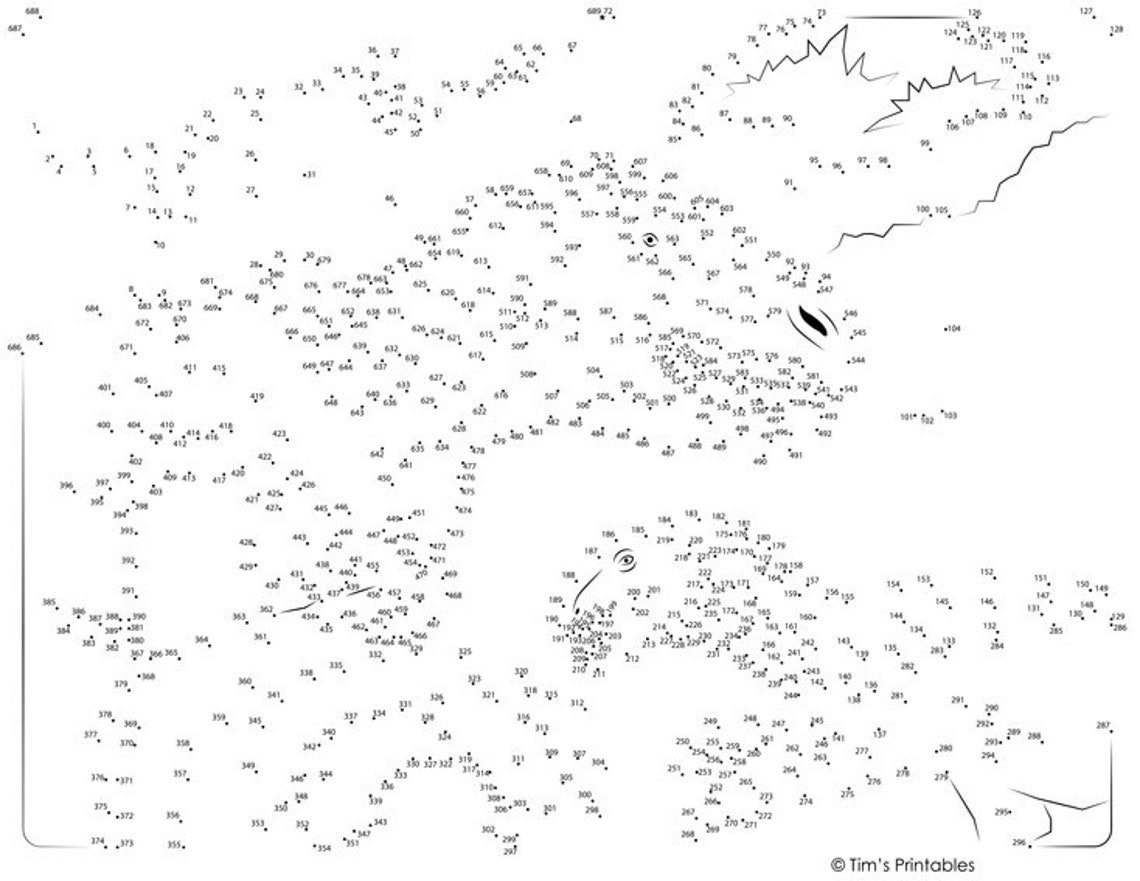 Dinosaur Dot-to-dot / Connect the Dots PDF - Etsy