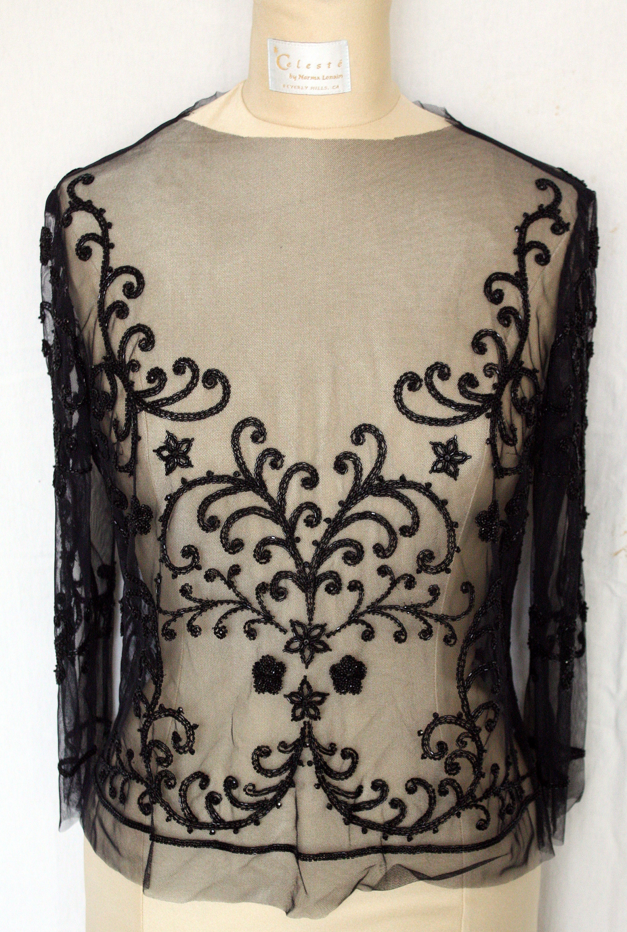Unfinshed Hand Beaded Formal / After 5 Top Blouse Elegant  display picture 2