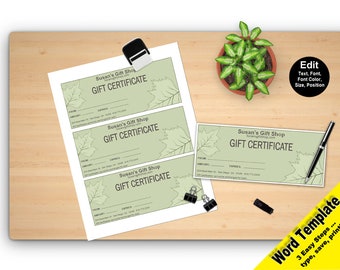 gift certificate template etsy