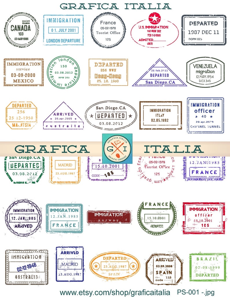 30 World wide PASSPORT STAMPS - Electronic Printable Collage Sheet - Basic Generate Clipart - Immediate Obtain Sbooking - PS-001 photo regarding Printable Passport Stamps for Kids identified as 30 World-wide PASSPORT STAMPS - Electronic Printable Collage Sheet - Classic Drive Clipart - Instantaneous Obtain Sbooking - PS-001