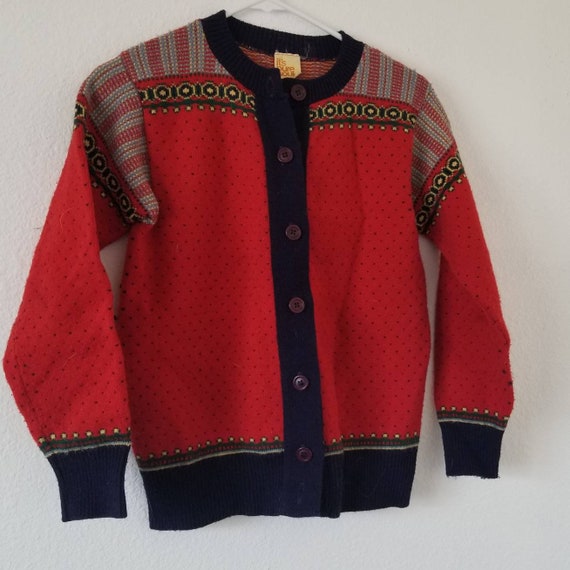 Vintage 60s wool cardigan Its Pure Gould mid centu