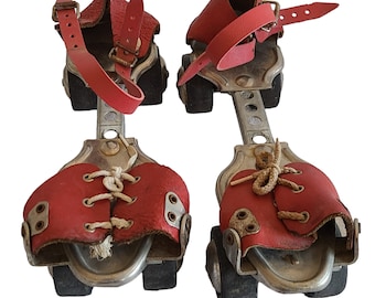 Metal and leather roller skates