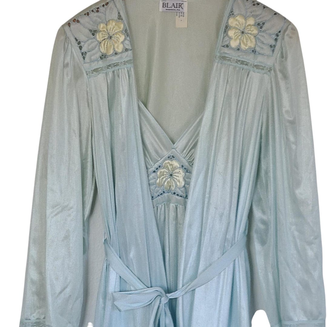 Blair Peignoir Set, Vintage Nylon Robe Gown Etsy
