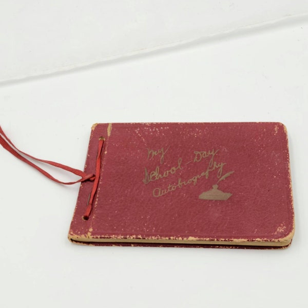 Vintage ephemera 1938 autograph book handwritten school memories