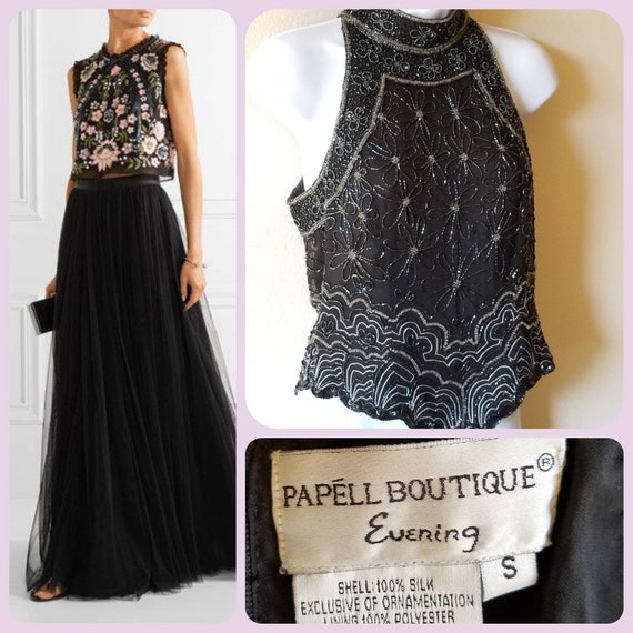 Papell Boutique Evening Beaded Top ...