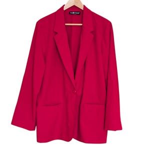 Vintage Sag Harbor Bright Red Single-Button Blazer 18 Classic Business Corpcore