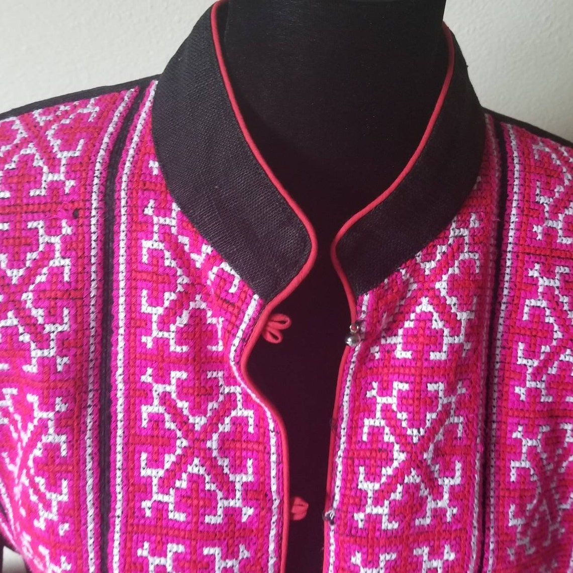 Vintage embroidered Nepali jacket reversible coat Asian cut | Etsy