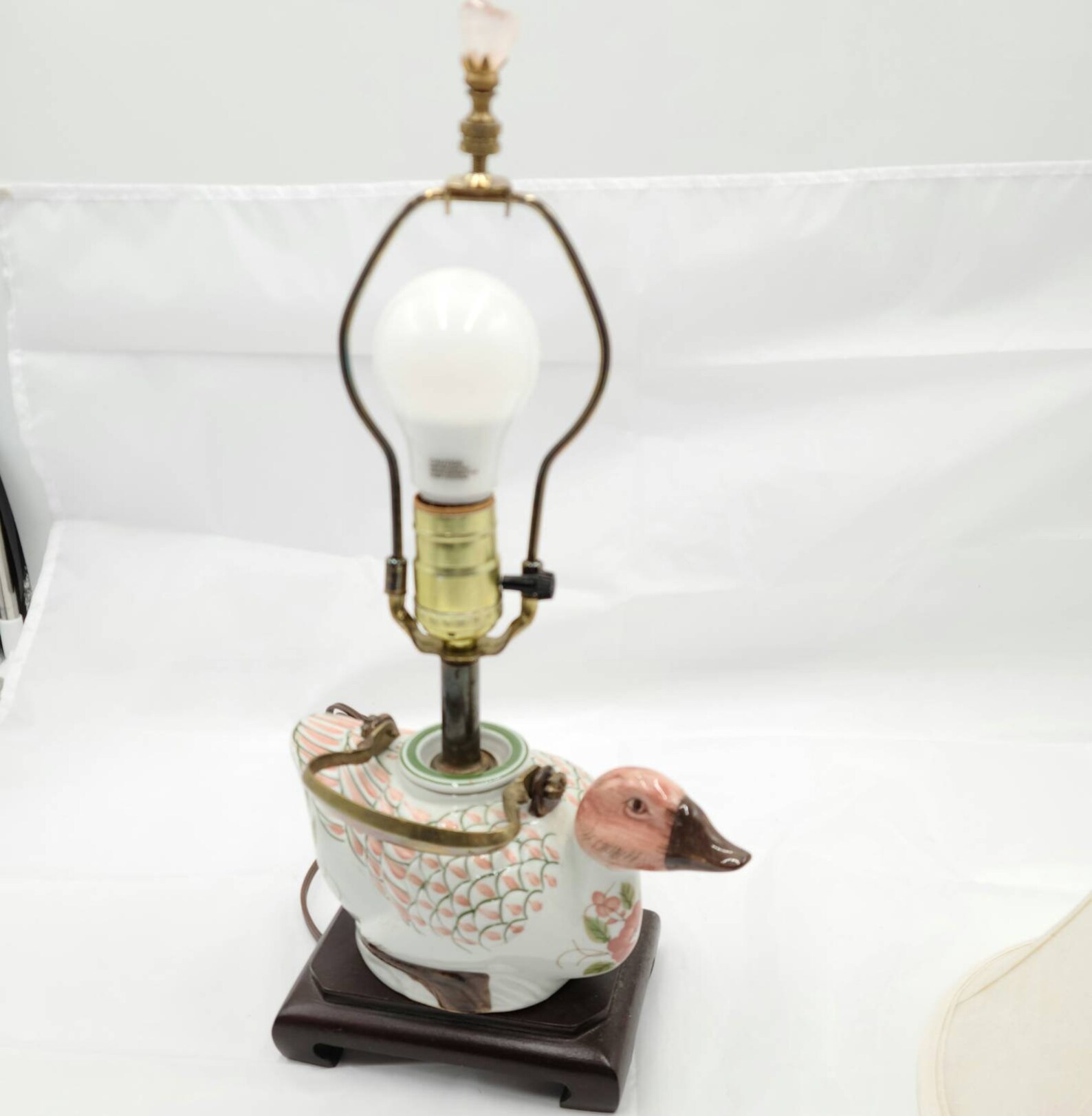 Vintage porcelain teapot lamp duck accent table lamp hand Etsy