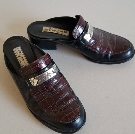 Brighton italian leather mules clogs vintage Brigh