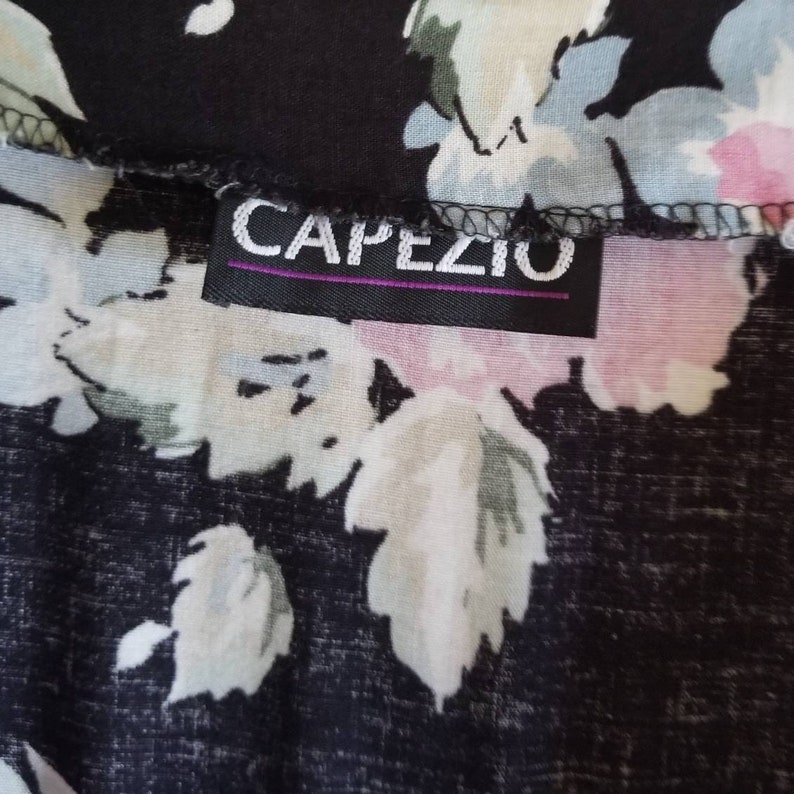 Vintage high waisted floral jumpsuit pantsuit romper capezio cotton jumper elastic waist pants 80s style womens fashion flowers