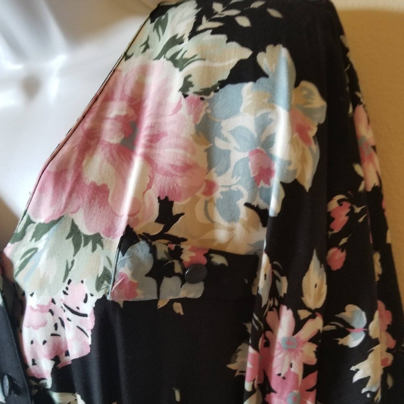 Vintage high waisted floral jumpsuit pantsuit romper capezio cotton jumper elastic waist pants 80s style womens fashion flowers