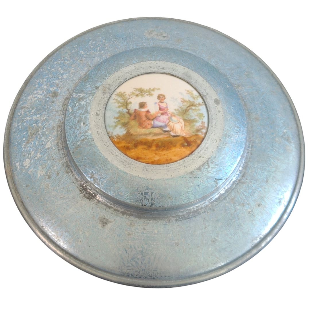 Vintage Metal Powder Box Etsy