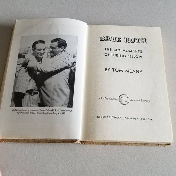 Babe Ruth book Big Moments of the Big Fellow by Tom Meany 1951 publication