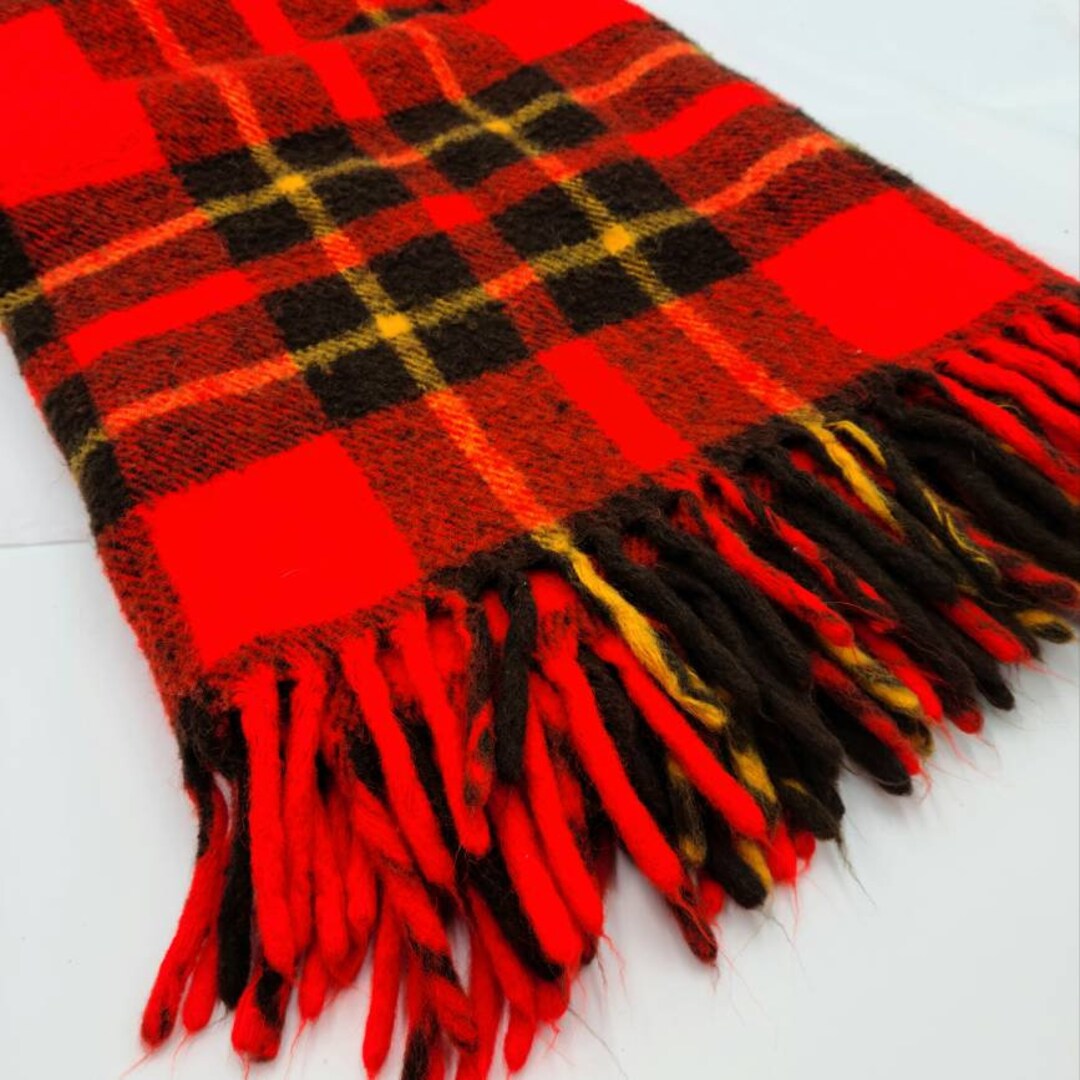 Vintage Faribault Faribo Blanket Plaid Fringed Cabin Decor Etsy