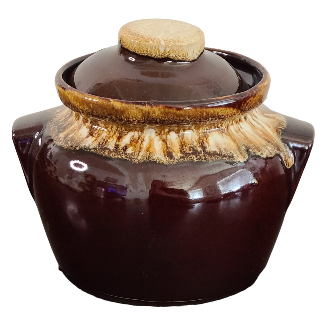 Drip Glaze Stoneware Crock Etsy