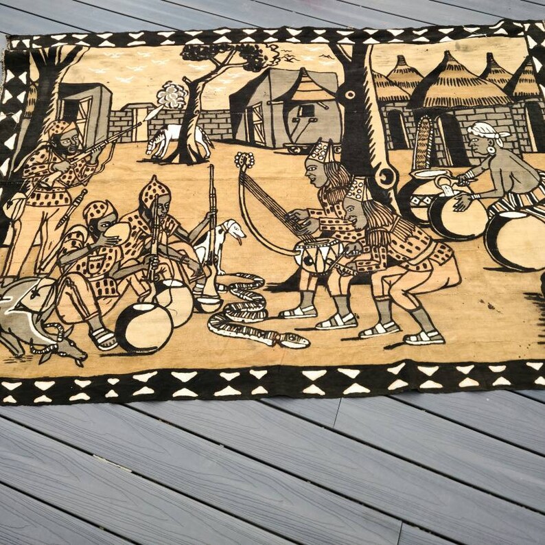 Vintage african mudcloth tapestry wall art woven tribal art Etsy