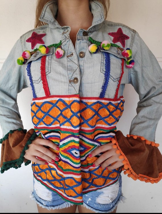 bohemian dress with denim jacket