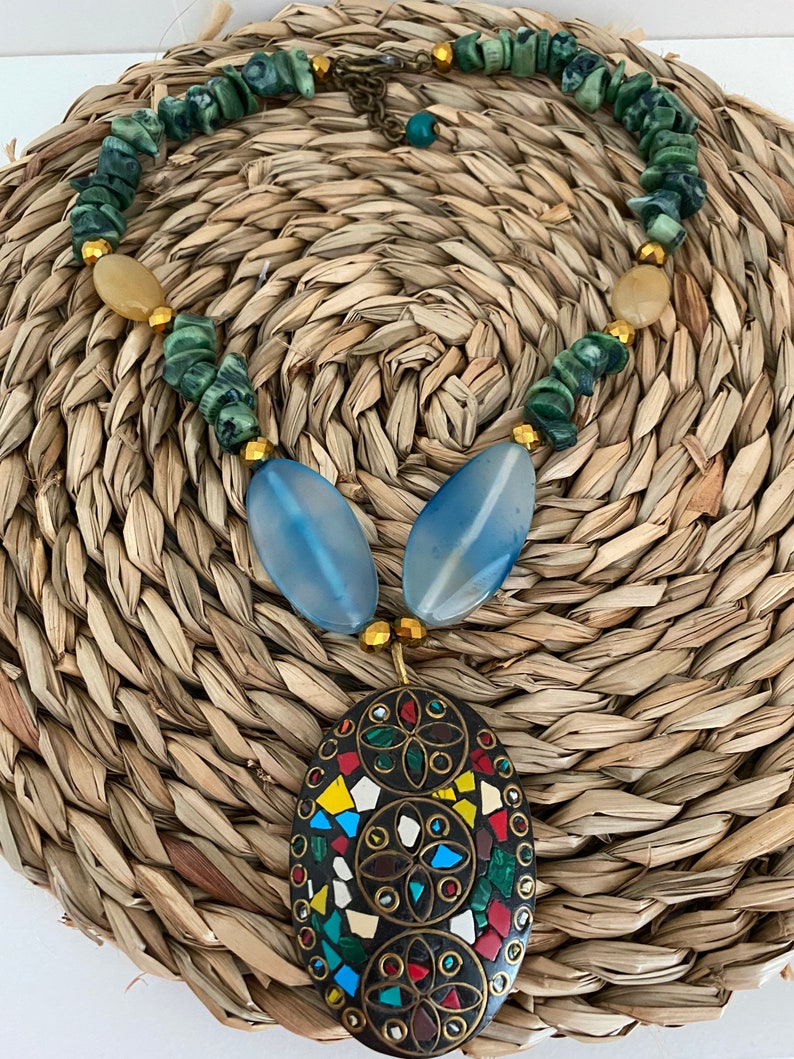 Blue necklace Green necklace Coral necklace Black necklac Red necklace Boho necklace.Bohemian necklace.colorful necklace.Gypsy necklace