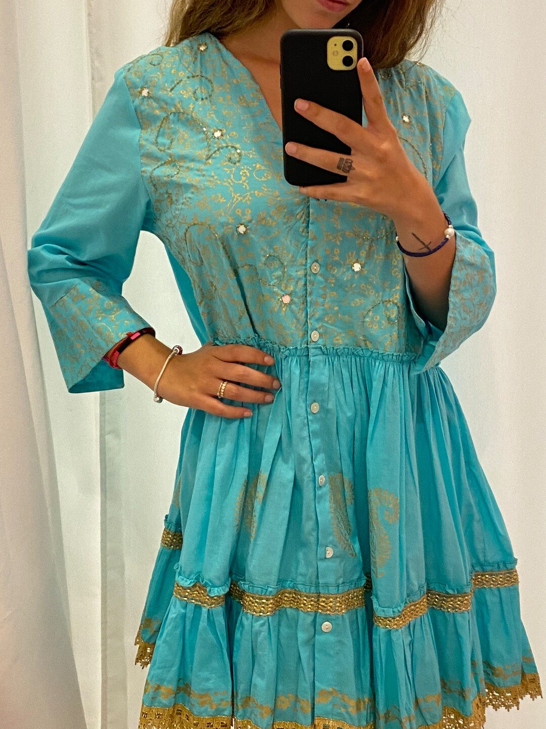 Blue Boho Dress.embroidered Boho Dress. Short Boho Dress.long Etsy UK